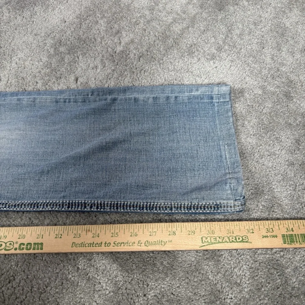 BKE Jake Jeans Mens 32x32 (Tag 32x34) Light Blue Denim Straight Leg Custom Hems